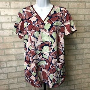 Healing Hands Purple Label Grosgrain Ribbon V-neck Scrub Top